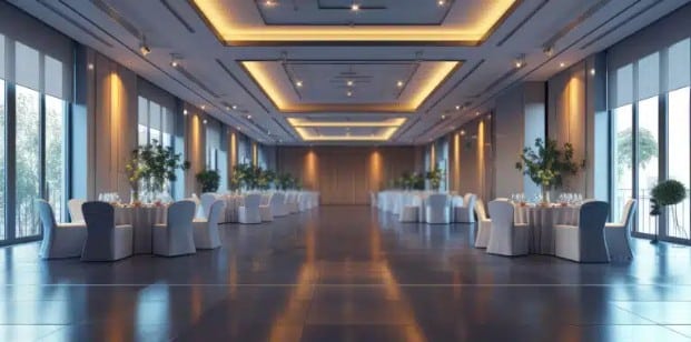Event rooms: facilitating fire suppression